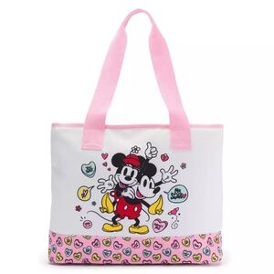 Mickey and Minnie Mouse Canvas Pink Tote Bag